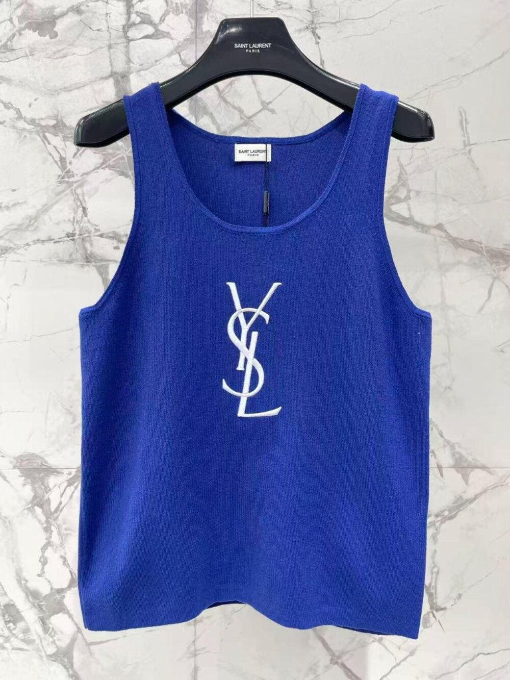 Yves Saint Laurent Deep Blue Knit Tank Top ✨